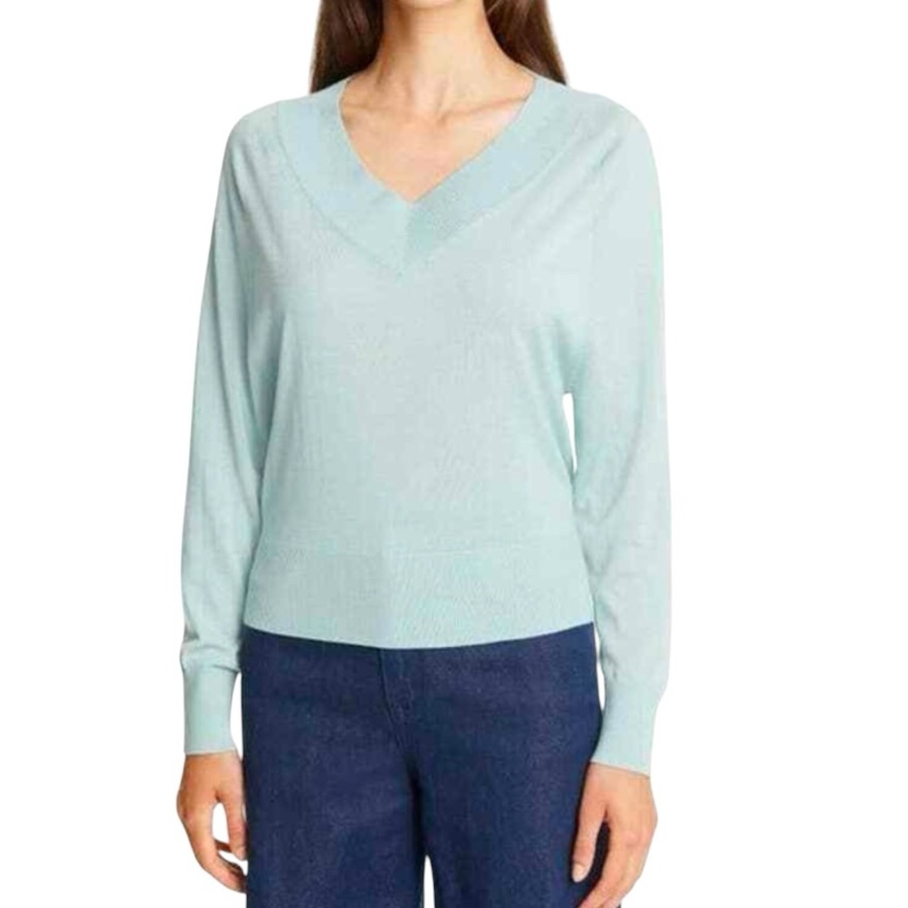 Theory Mint Green V-Neck Sweater
